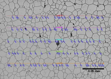 Grain Size for Horizontal Intercept Pattern