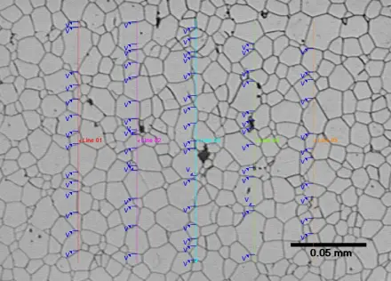 Grain Size for Vertical Intercept Pattern