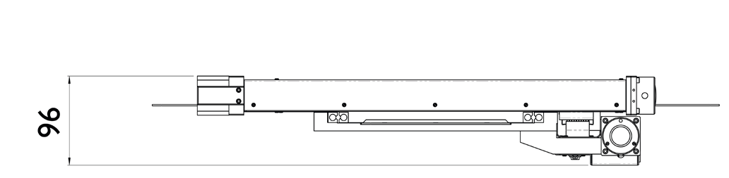 Side view dimensions of Prior H116SPN Motorized Stage 1