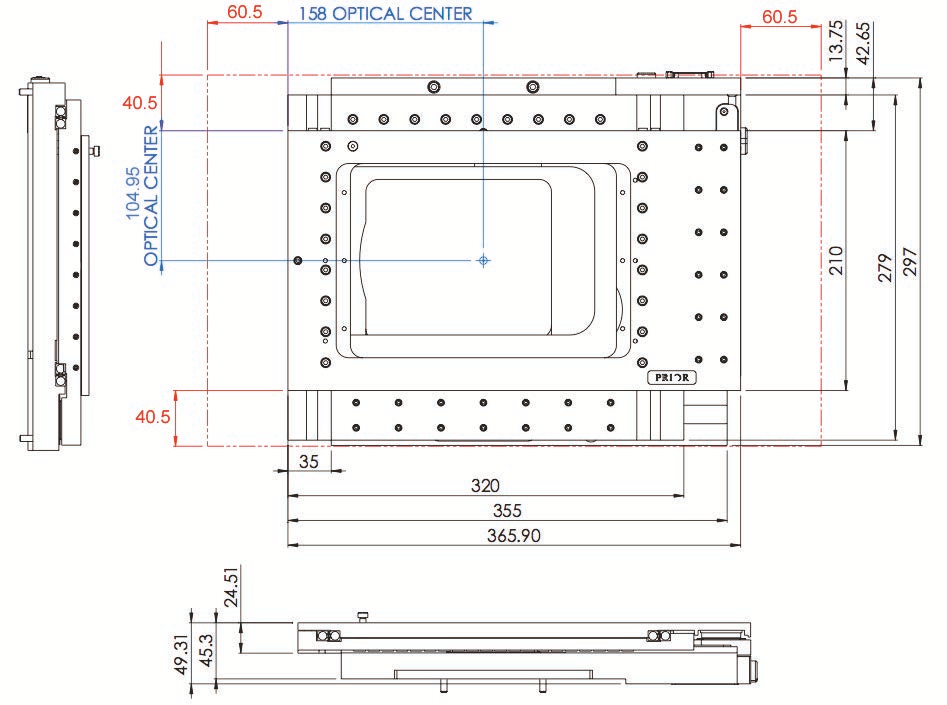 Prior HLD117NN Motorized Stage Dimension